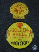 Two cast metal plaques,