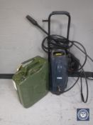 A 20 litre jerry can together with a Titan pressure washer