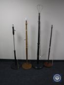 Four 20th century standard lamps