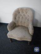 A Victorian button back lady's chair