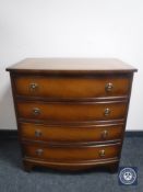 A mahogany bow fronted four drawer chest