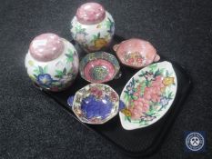 Six piece of Maling pottery