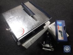 A Firm tile cutter together with a table saw,