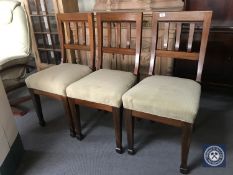 Three antique mahogany dining chairs