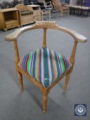 An oak corner chair