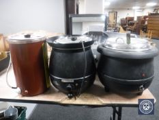 Three electric soup kettles