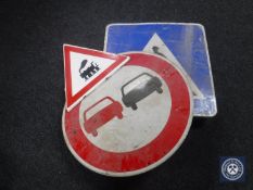 Three metal road signs (3)