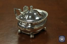 A large silver Victorian mustard pot, Birmingham 1892.