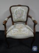A continental salon armchair in tapestry fabric