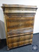 A late nineteenth century mahogany secretaire chest