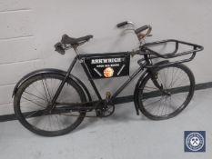 An antique butcher's bike with Brooks saddle
