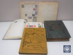 Four albums of stamps, stamps of the world etc.