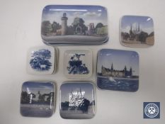 Fourteen various Royal Copenhagen dishes and trinket trays