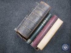 A box of books - antique family bible,