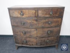 A Regency mahogany bowfront five drawer chest
