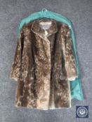 A simulated fur coat