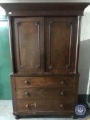 A Victorian mahogany linen press