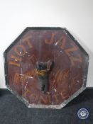 An octagonal hand painted wooden side - Jazz CONDITION REPORT: Diameter 85cm.