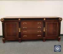A fine quality Empire style sideboard, fitted with four drawers flanked by two cupboards,