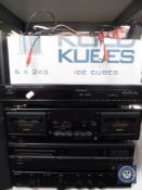 A Denon stereo tuner TU-260L, Sony stereo cassette deck TCWR635S,