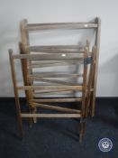 Two early twentieth century folding clothes airers