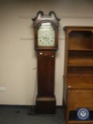 A George III oak eight day longcase clock with painted dial signed John Brown, Aberdeen,