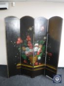 A four fold painted screen