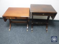Two mahogany sofa tables