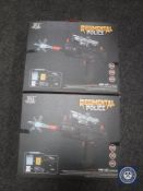 Two Regimental Police mini uzi electric guns