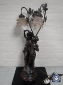 A figural two way table lamp - lovers