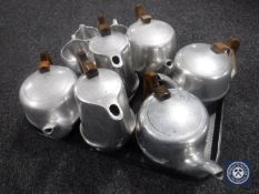 A tray of nine pieces of Picquot ware