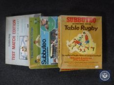 A boxed Subbuteo table cricket,
