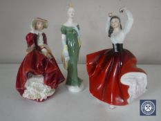 Three Royal Doulton figures; Karen HN 2388,