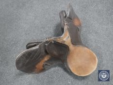 A leather saddle