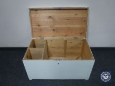 A 20th century painted pine blanket chest