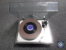 A Thorens TD160 Super turntable CONDITION REPORT: Typical scratches to lid.