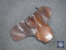 A leather saddle