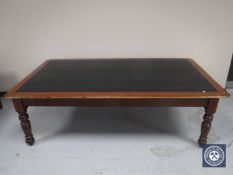 A Victorian library table fitted two drawers CONDITION REPORT: 215cm long,