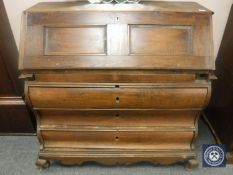 A 19th century oak bureau,