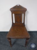A Victorian mahogany hall chair