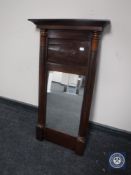 A late 19th century mahogany framed hall mirror