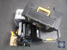 A rolling tool chest together with a too box,