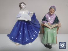 Two Royal Doulton figures - The Family Album HN 2321 and Pretty Ladies Elaine HN 4718