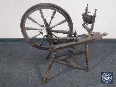 An antique spinning wheel