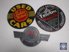 Three cast iron signs - Morris,