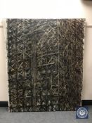 Donald James White : Tower, oil on canvas, signed verso and dated '91, 167 cm x 138 cm, framed.