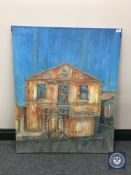 Donald James White : From Symi - Bombed Drawing, oil on canvas, signed verso and dated 2012,