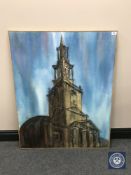 Donald James White : All Saints, Newcastle upon Tyne, oil on canvas, signed verso and dated 2001,