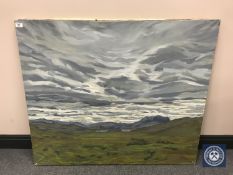 Donald James White : Ullapool, oil on canvas, signed, dated '83, 92 cm x 106 cm, unframed.