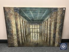 Donald James White : Sala Kongeesowa Warsana, oil on board, signed verso, 99 cm x 137 cm, unframed.